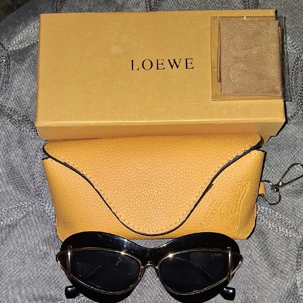 LOEWE Cats-eye Double-frame Black, Gold Tone Sunglasses